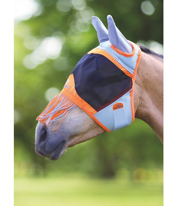 Shires FlyGuard Pro Air Motion Vliegenmasker met oren en neusstrings