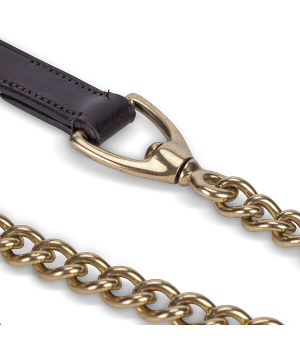Velocity Gara Velociti GARA Leren LeidTeugel met Messing Ketting – 61 cm | 22 mm breed