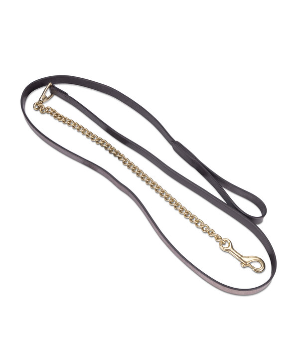 Velocity Velociti GARA Leren LeidTeugel met Messing Ketting – 61 cm | 22 mm breed