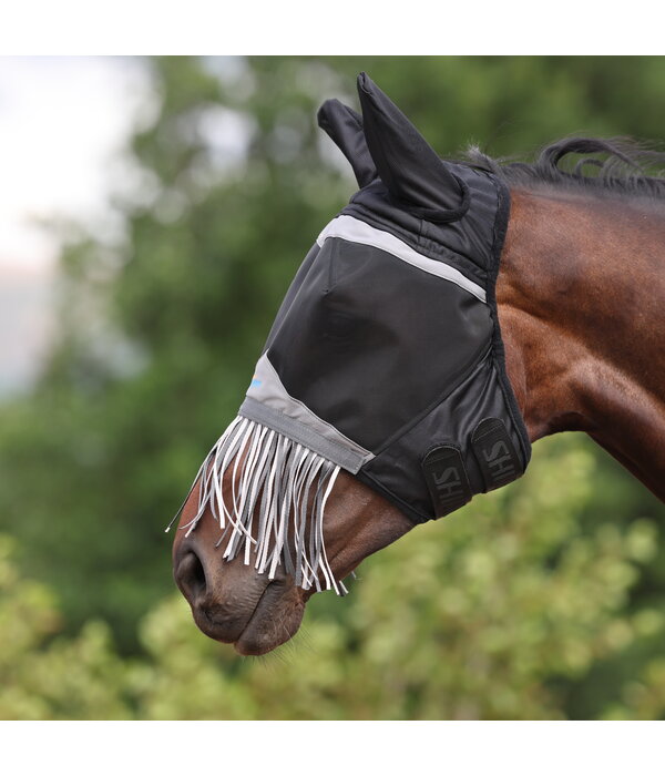 Shires FlyGuard Pro fijnmazig vliegenmasker met neusstrings en oren