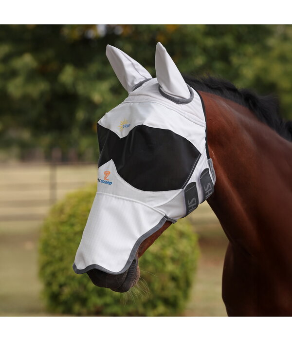 Shires FlyGuard Pro zonwerend vliegenmasker met oren en vierkante neus