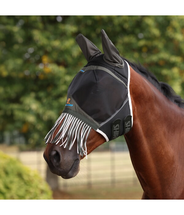 Shires FlyGuard Pro Air Motion Vliegenmasker met oren en neusstrings
