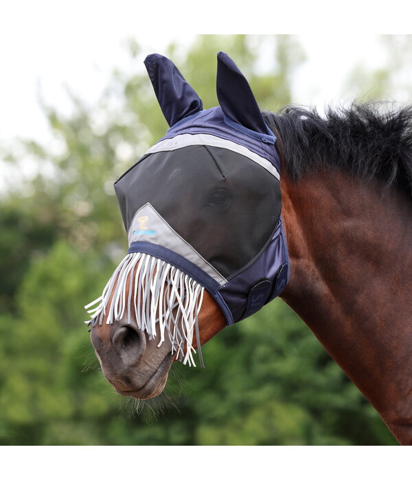 Shires FlyGuard Pro fijnmazig vliegenmasker met neusstrings en oren
