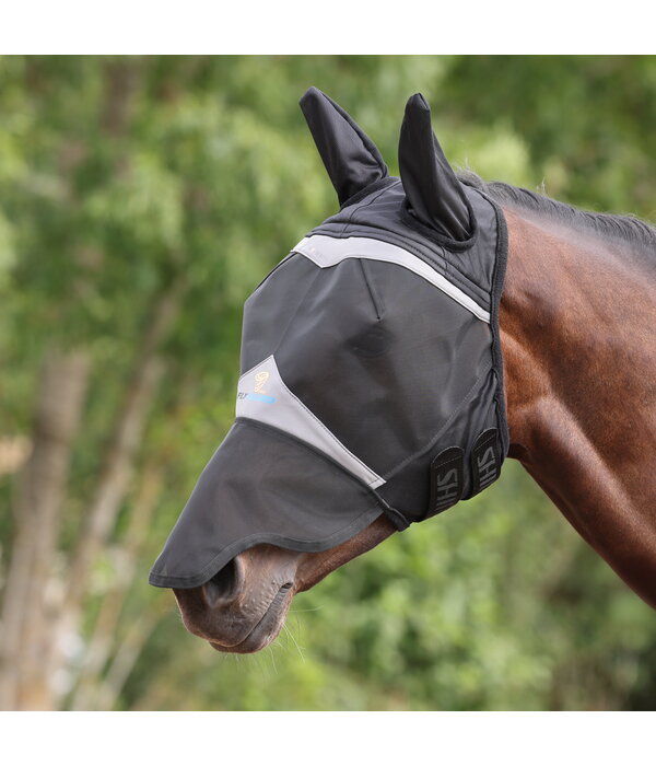 Shires FlyGuard Pro Fijnmazig Vliegenmasker met oren en neusflap