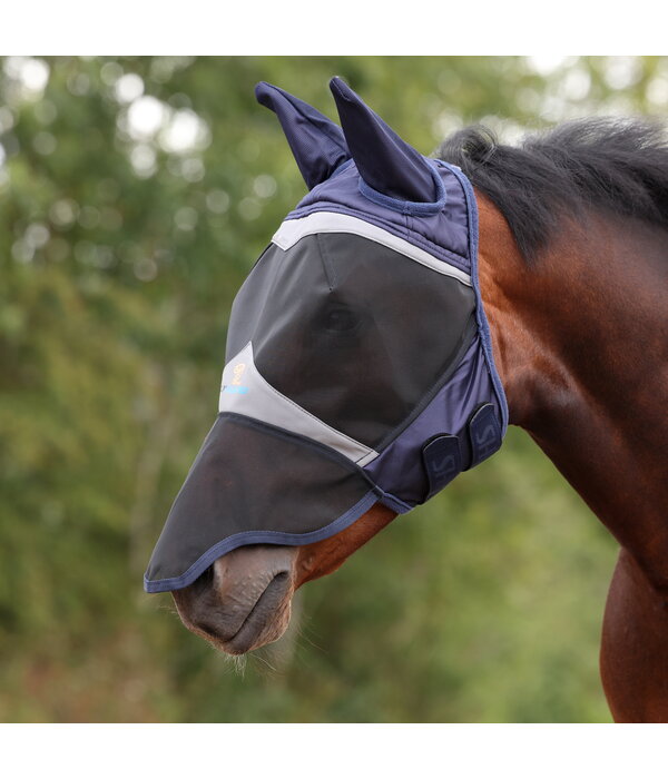 Shires FlyGuard Pro Fijnmazig Vliegenmasker met oren en neusflap