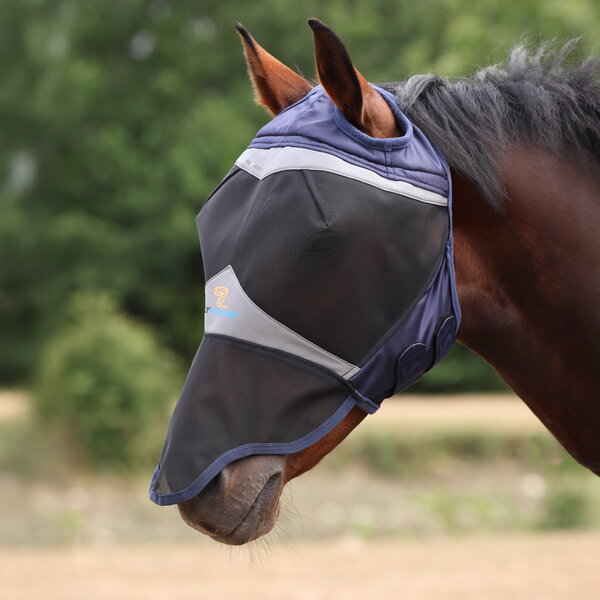 FlyGuard Pro fijnmazig vliegenmasker met ooruitsparingen en neusflap