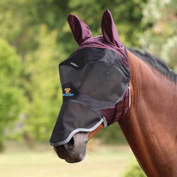 FlyGuard Pro Deluxe vliegenmasker met oren en neusflap