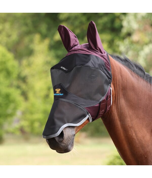Shires  FlyGuard Pro Deluxe vliegenmasker met oren en neusflap