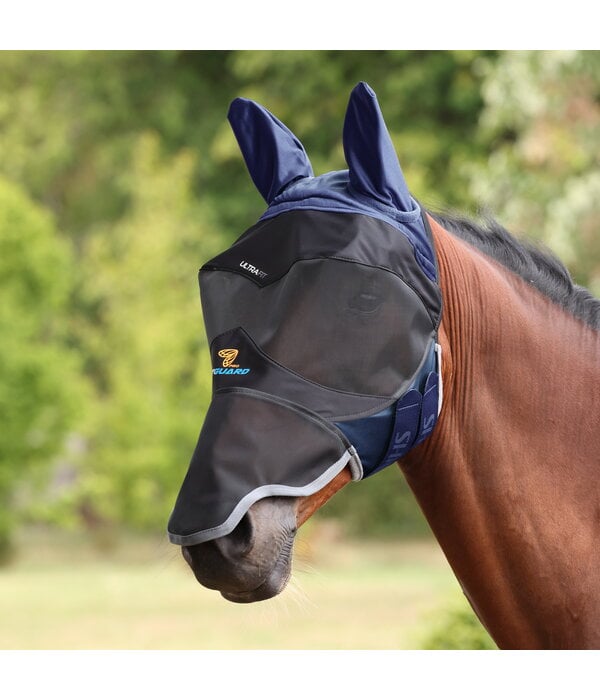 Shires  FlyGuard Pro Deluxe vliegenmasker met oren en neusflap