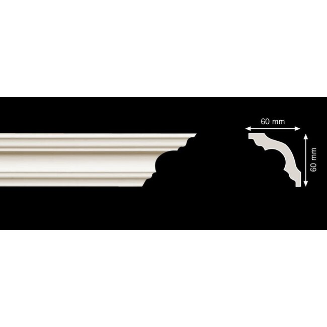 Homestar Stuckleisten Profilleiste K60 (60 x 60 mm), Länge 2 m