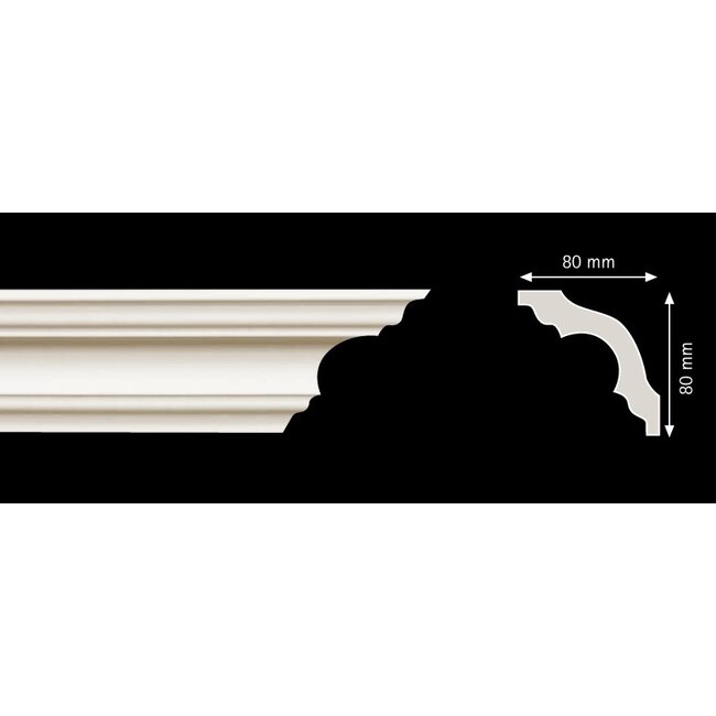 Homestar Stuckleisten Profilleiste K80 (80 x 80 mm), Länge 2 m