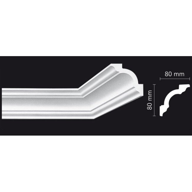 Homestar Stuckleisten Profilleiste K80 (80 x 80 mm), Länge 2 m