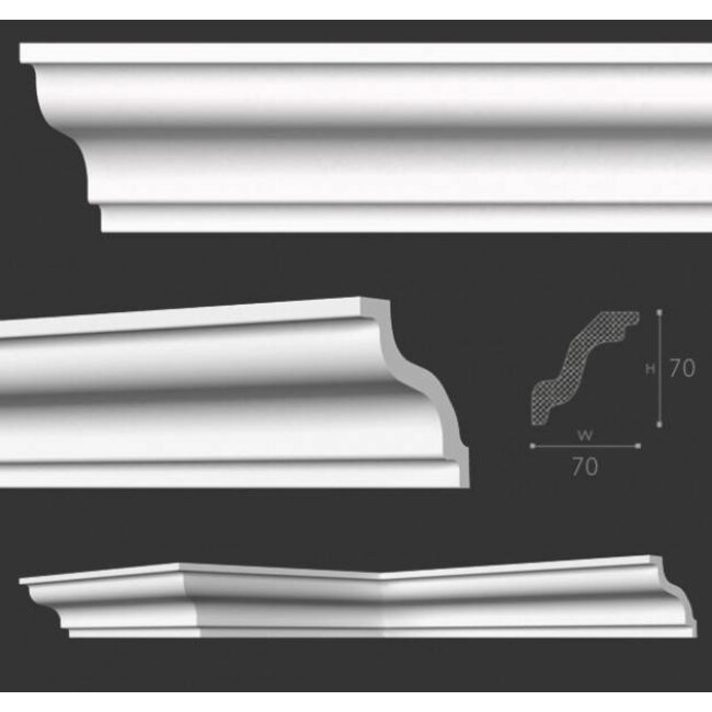 Homestar Stuckleisten Profilleiste M100 (70 x 70 mm), Länge 2 m