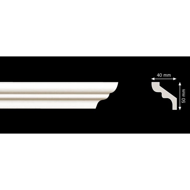 Homestar Stuckleisten Profilleiste S50 (50 x 40 mm), Länge 2 m