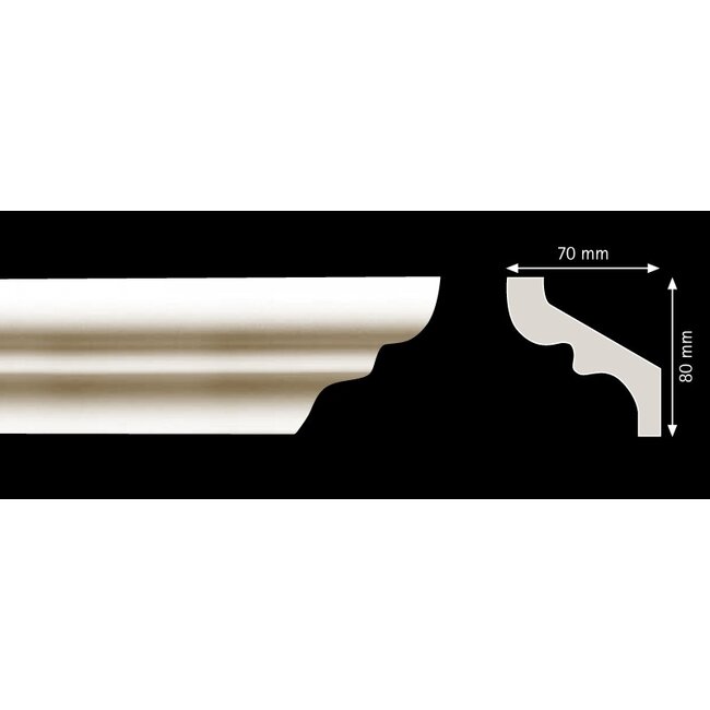 Homestar Stuckleisten Profilleiste S80 (80 x 70 mm), Länge 2 m