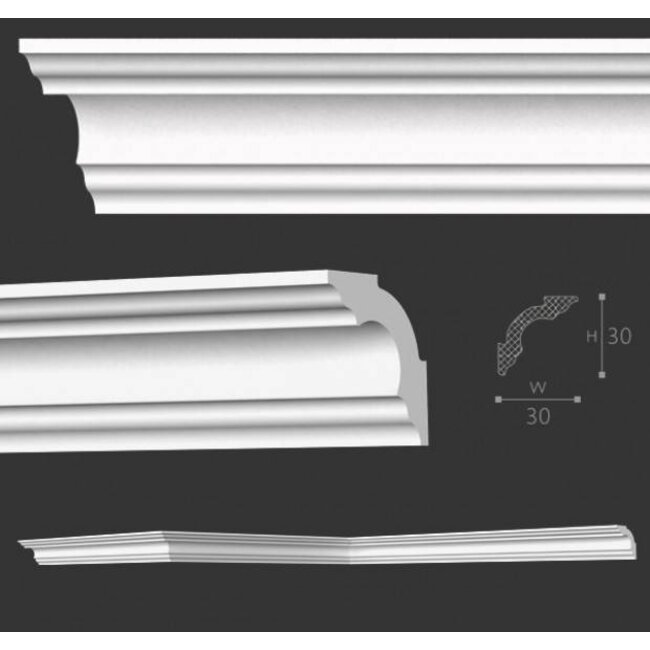 NMC Stuckleisten Profilleiste Nomastyl Plus A3 (30 x 30 mm), Länge 2 m