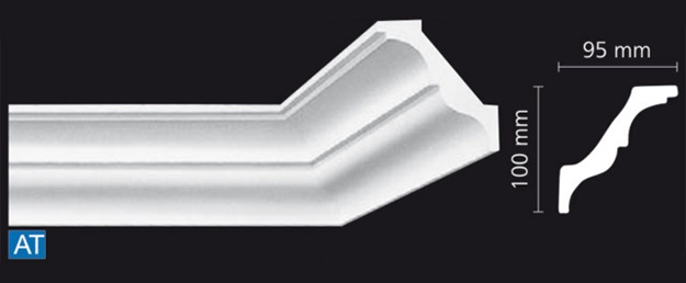 Stuckleisten Profilleiste Nomastyl Plus AT (100 x 95 mm), Länge 2 m -  Stuckleisten und Stuckprofile Webshop Luteijn