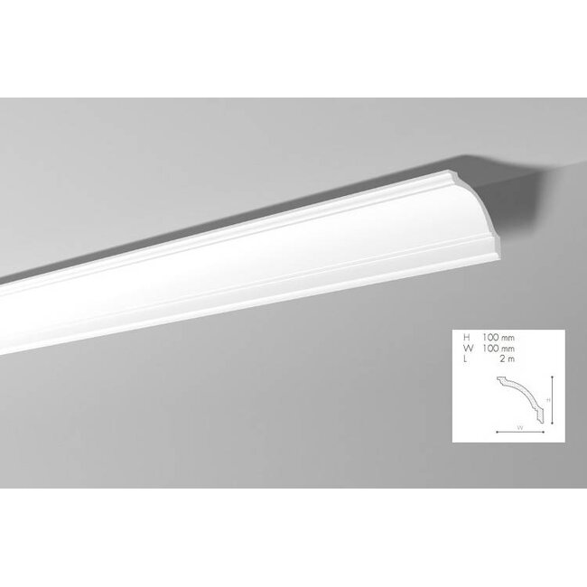 NMC Stuckleisten Profilleiste Nomastyl Plus GP (100 x 100 mm), Länge 2 m