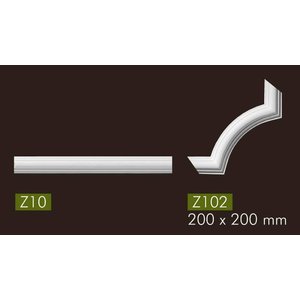 NMC Stuckleisten Profilleiste Wandleisten Arstyl Z10 (40 x 20 mm), Länge 2 m
