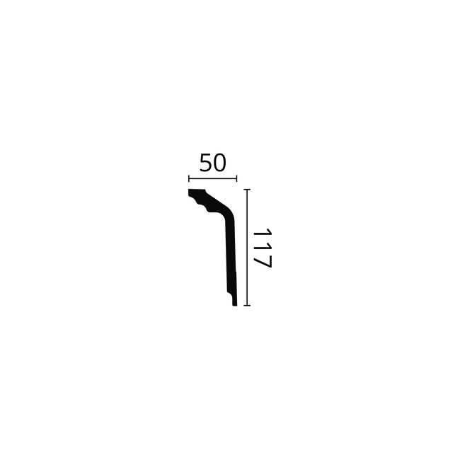 NMC Stuckleisten Profilleiste Nomastyl GT+ (117 x 50 mm), Länge 2 m