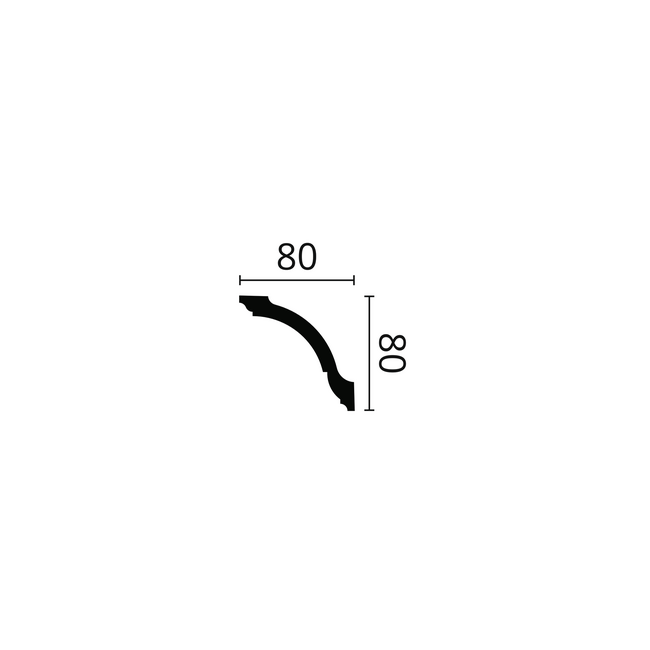 NMC Stuckleisten Profilleiste Nomastyl Plus GO (80 x 80 mm), Länge 2 m