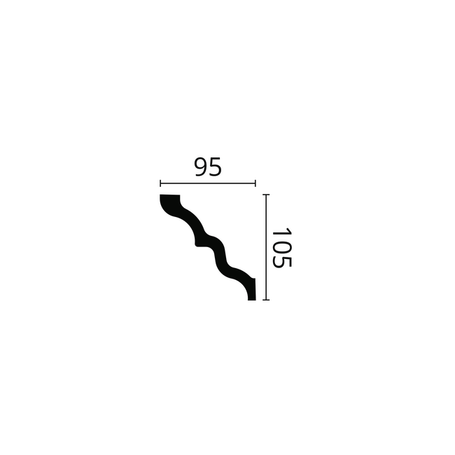 NMC Stuckleisten Profilleiste Nomastyl Plus SM (105 x 95 mm), Länge 2 m