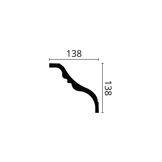 NMC Stuckleisten Profilleiste Nomastyl Plus TI (138 x 138 mm), Länge 2 m
