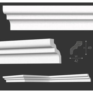 NMC Stuckleisten Profilleiste Nomastyl Plus D (49 x 42 mm), Länge 2 m