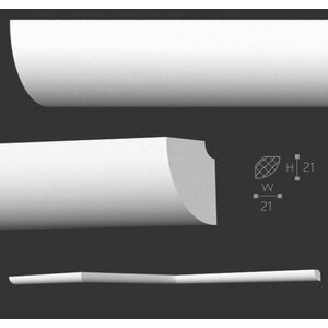 NMC Stuckleisten Profilleiste Nomastyl Plus QR (21 x 21 mm), Länge 2 m