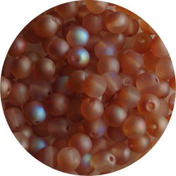 Glass bead 4mm Round Mat Rose Brown AB 100 pieces for