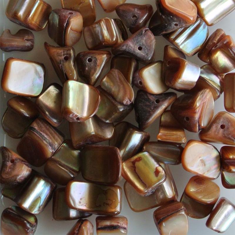 Shell Beads 5-12mm Brown 50 pieces for