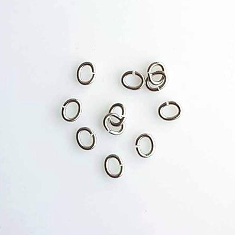 Oval Rings. Lasercut 3x5mm. Silver.