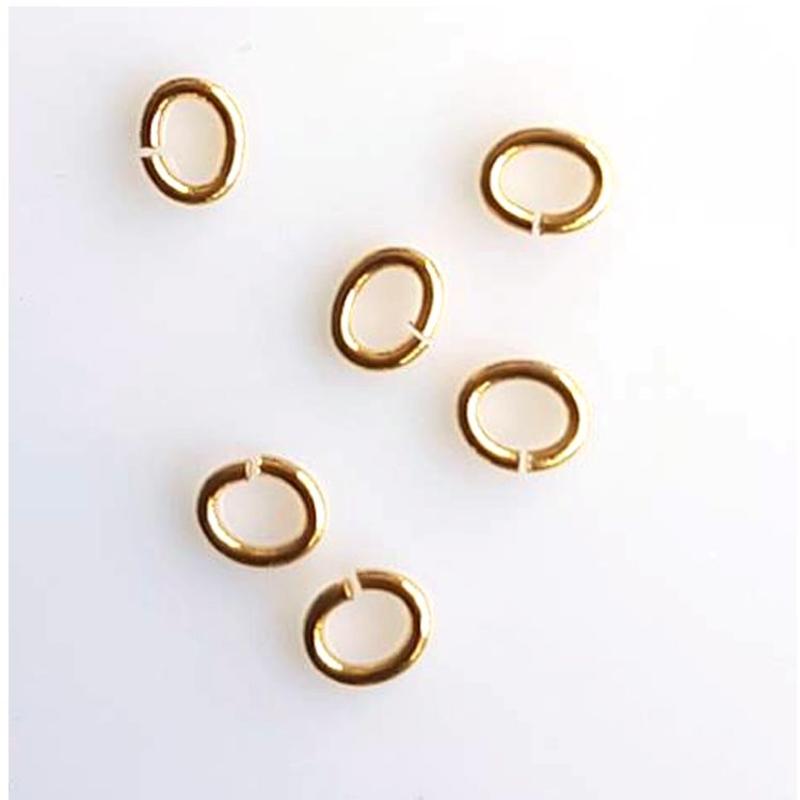 Oval Rings. Lasercut 3x5mm. Gold-colored.