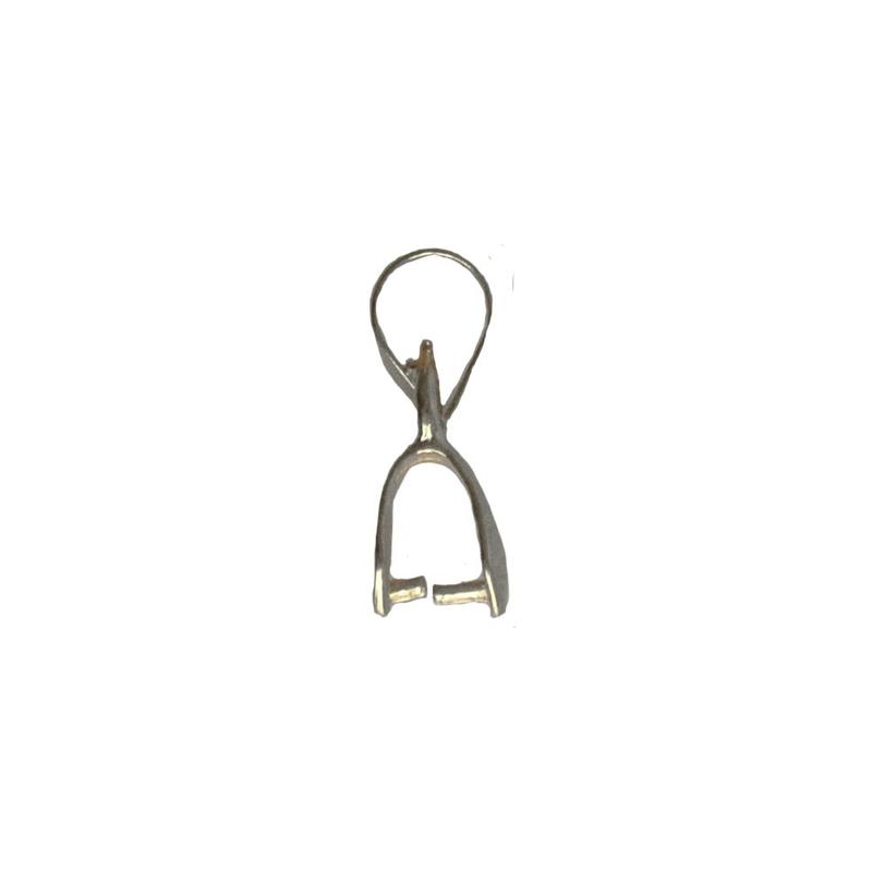 Hangertje zilverkleurig. 4x13mm. Voor kleine Pendant hangertjes.