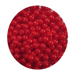 Glaskraal 3mm  Rond  Rood Opaque 100 stuks voor.