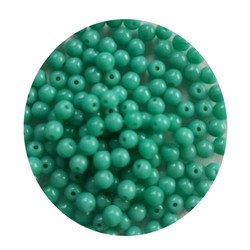 Glaskraal 3mm  Rond  Zeegroen 100 stuks voor.