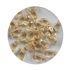 Halfronde 2-hole bead Glaskraal 8x4mm  transparant tan 25 stuks voor