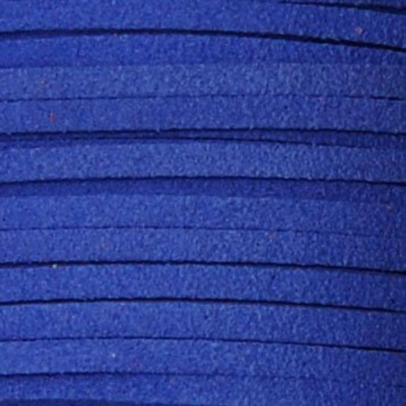 Imitatie suede veter blauw plat 3mm online bestellen bij De Kralendoos