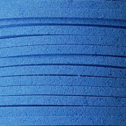 Imitatie Suede Veter. Curacao Blue. 3mm. van de rol. 1 meter voor