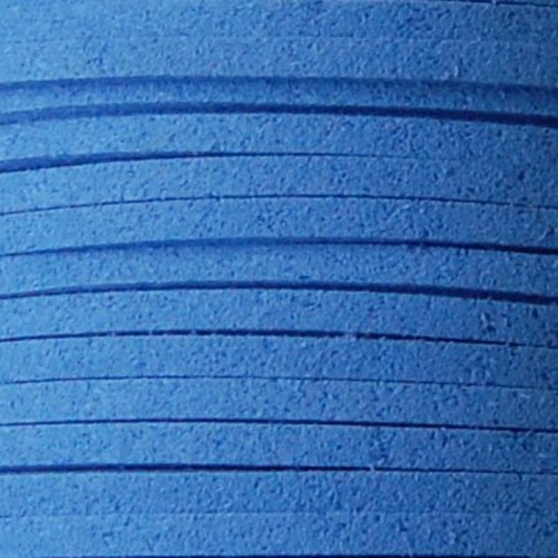 Imitatie suede veter Curacao Blue plat 3mm online bestellen bij De Kralendoos