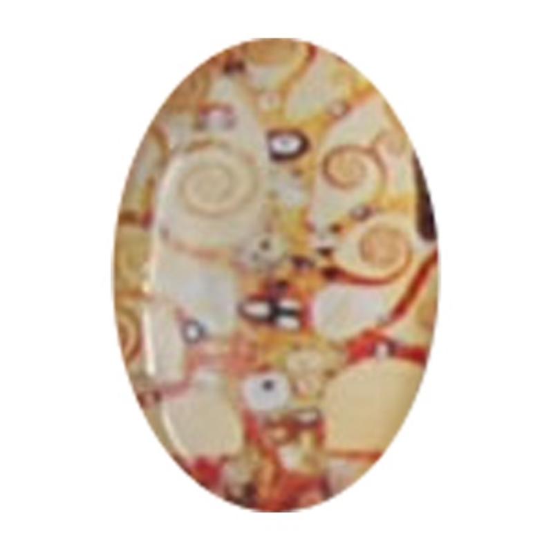 Cabochon Ovaal. 13x18mm. Glas. Art in nature colors. Past in kastje 27504.03