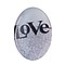 Cabochon Ovaal. 13x18mm. Glas. Tekst Love. Past in kastje 27504.03