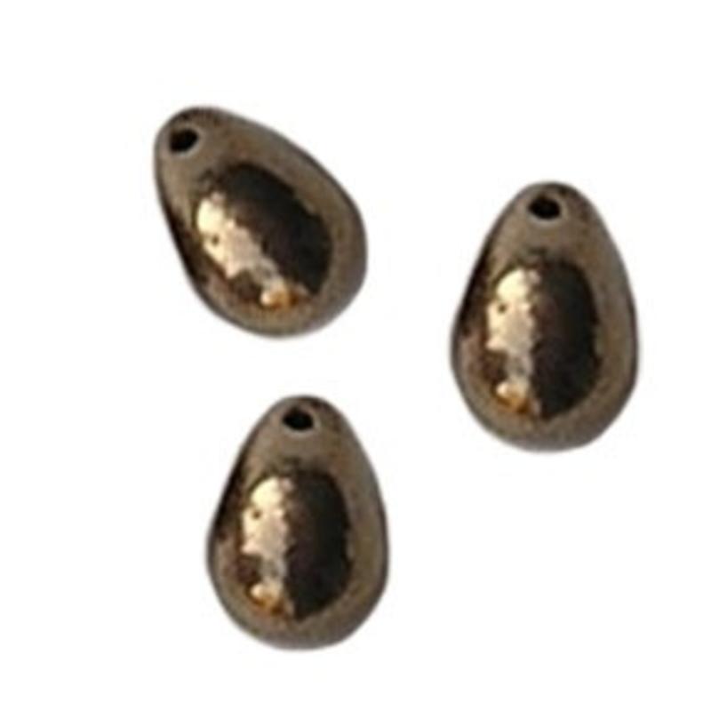 Glaskraal druppeltje. 6x9mm. Bronskleurig voor het maken van sieraden en accessoires.