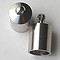 End cap with eye. Silver. For cord of 5 to 6 mm diameter for jewelry and accessories