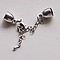Setje Eindkappen licht zilverkleurig 8mm. incl. Verlengketting en sluiting voor sieraden en accessoires