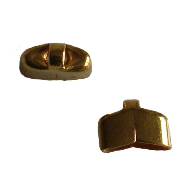 Eindkap met oogje goudkleurig 8x12mm voor koord of leer van 2x4mm doorsnee voor sieraden.