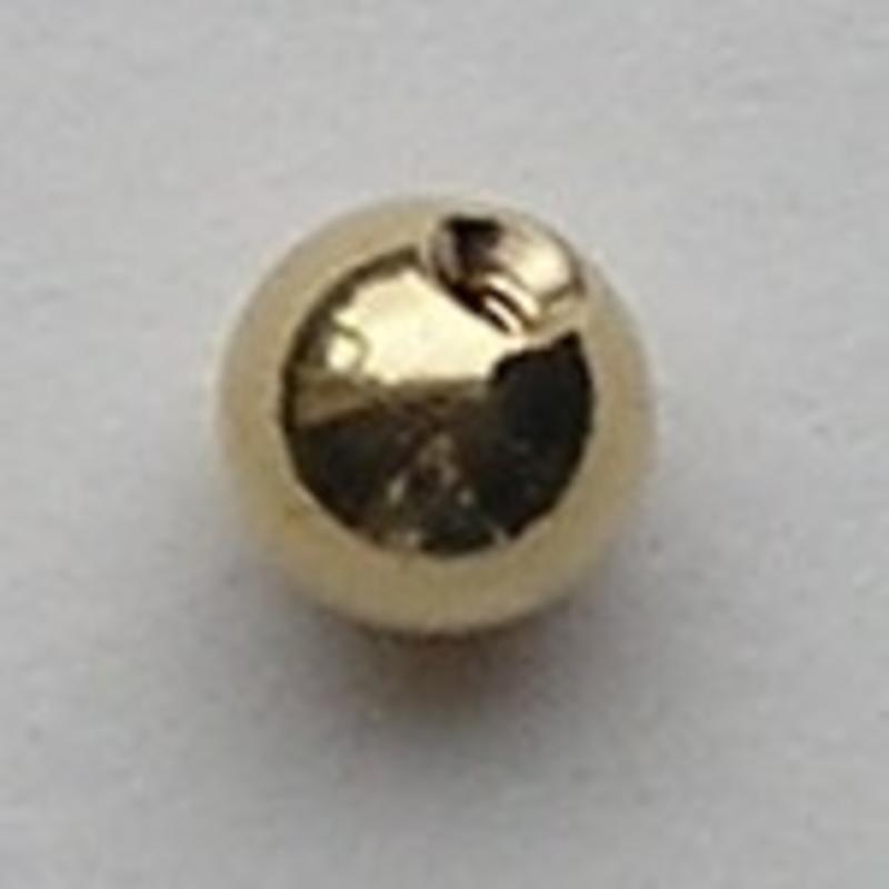 Kogeldopje. 6mm. Goudkleur. Voor Beadpin met schroefdraad.