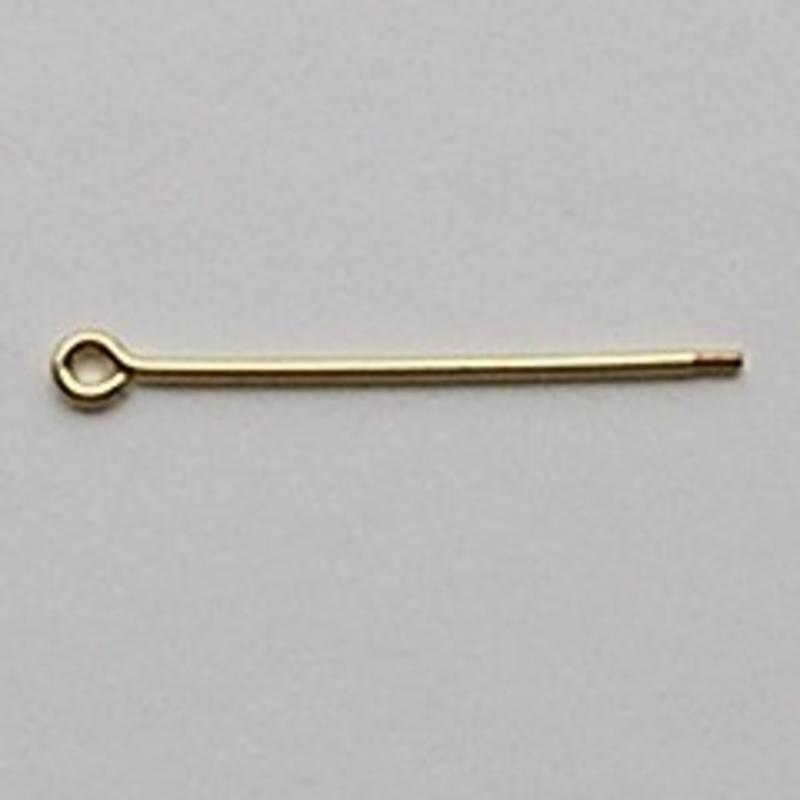 Beadpin. 40mm. Goudkleur met schroefdraad. (geen dop).