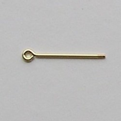 Beadpin. 30mm. Goudkleur met schroefdraad. (geen dop).