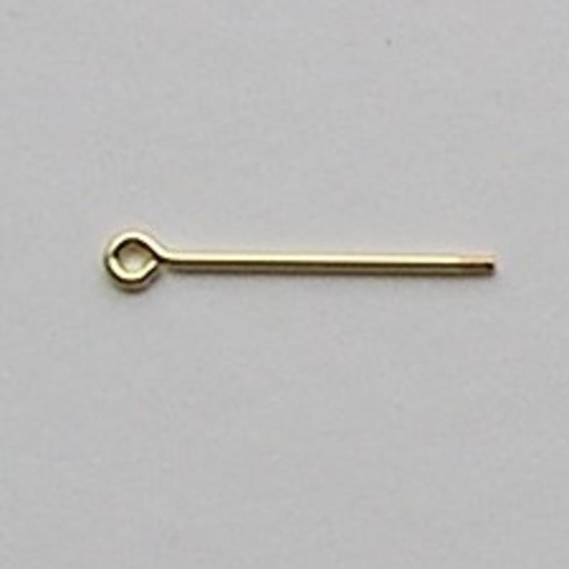 Beadpin. 30mm. Goudkleur met schroefdraad. (geen dop).